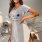 RISE AND SHINE Contrast Lace V-Neck T-Shirt Dress