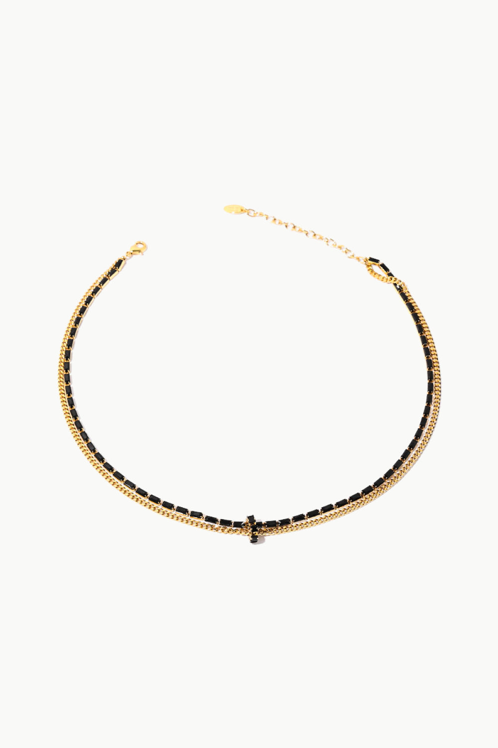 18K Gold-Plated Zircon Double-Layered Necklace