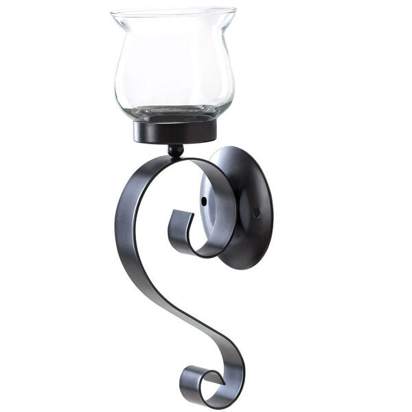 Accent Plus Iron Scroll Wall Candle Sconce