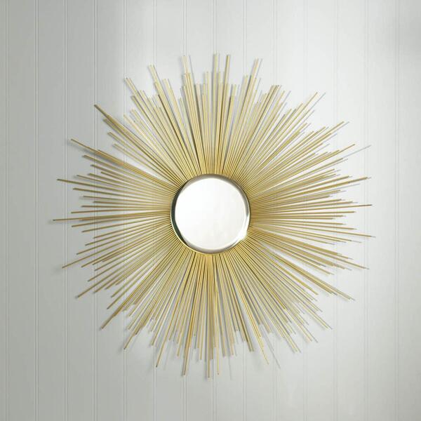 Accent Plus 32-inch Golden Sunburst Wall Mirror