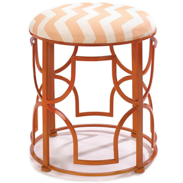Accent Plus Bold Metal Stool with Chevron Cushion