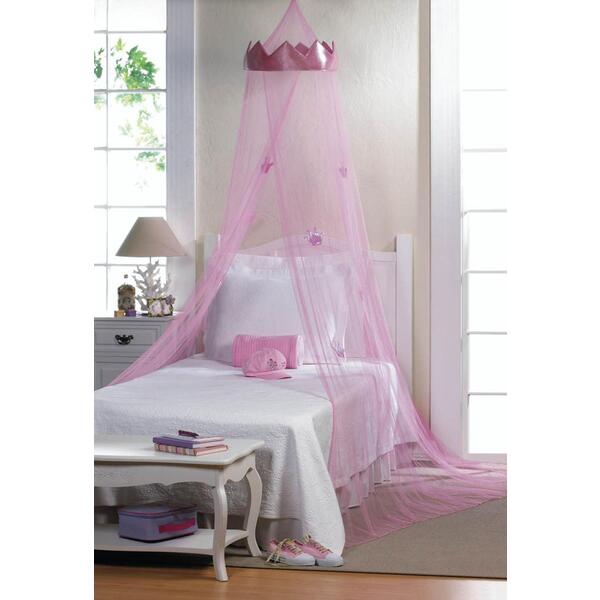 Accent Plus Pink Princess Crown Bed Canopy