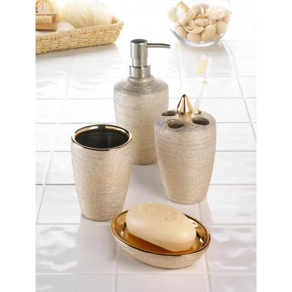 Accent Plus Golden Shimmer Porcelain Bath Set