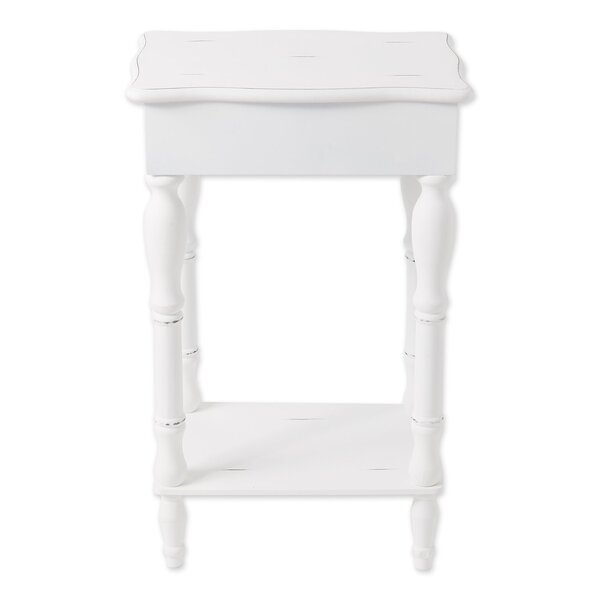 Accent Plus Carved White Side Table