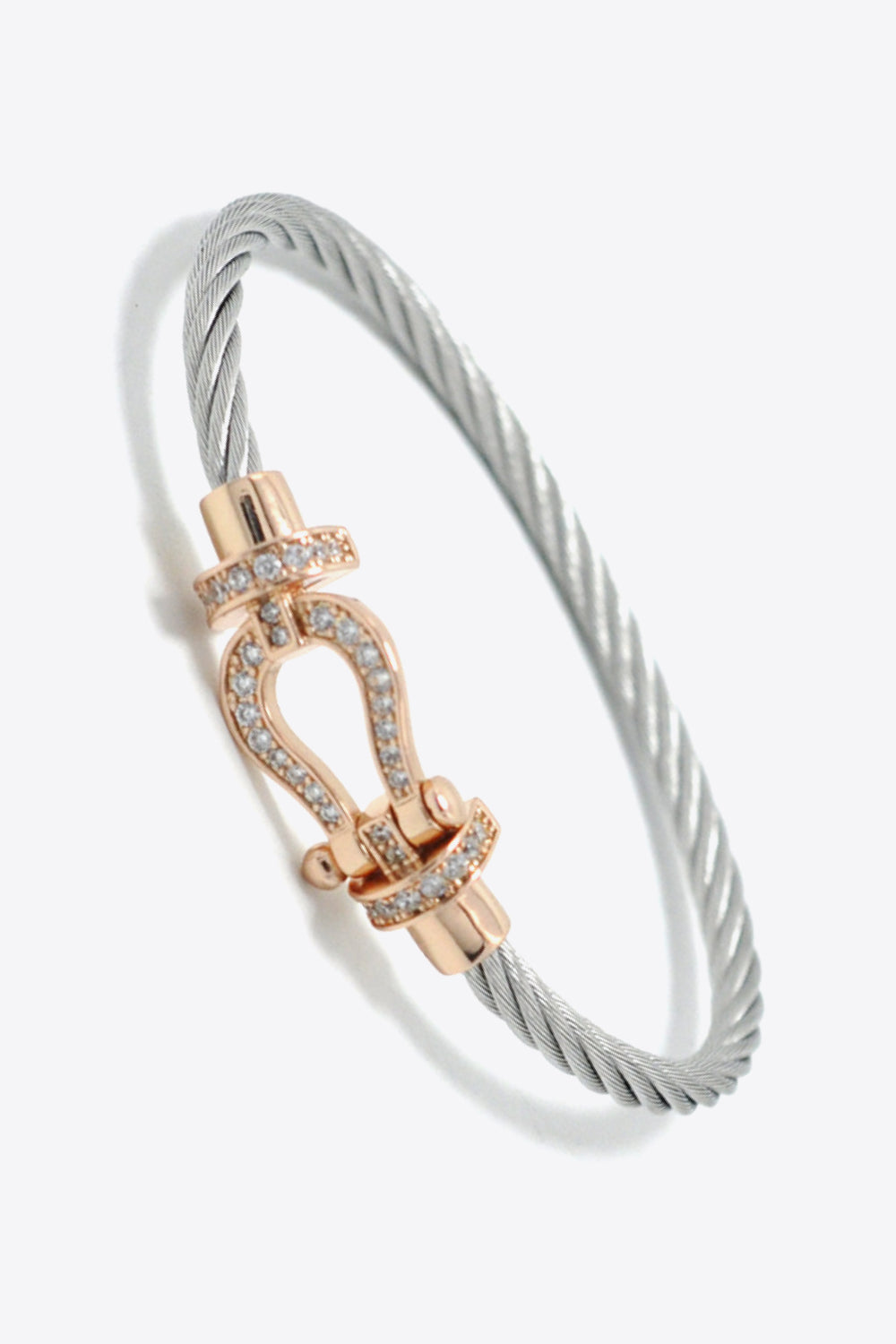 Men Rhinestone Cable Bracelet
